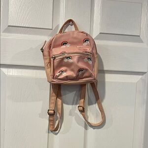 Pink Mini Backpack with Rainbow Design